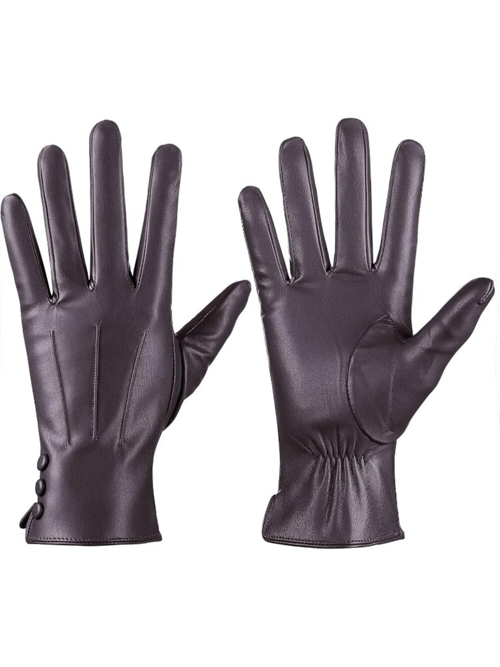 Women Touch Screen Warm Wool Lined Texting Driving Winter Leather Gloves